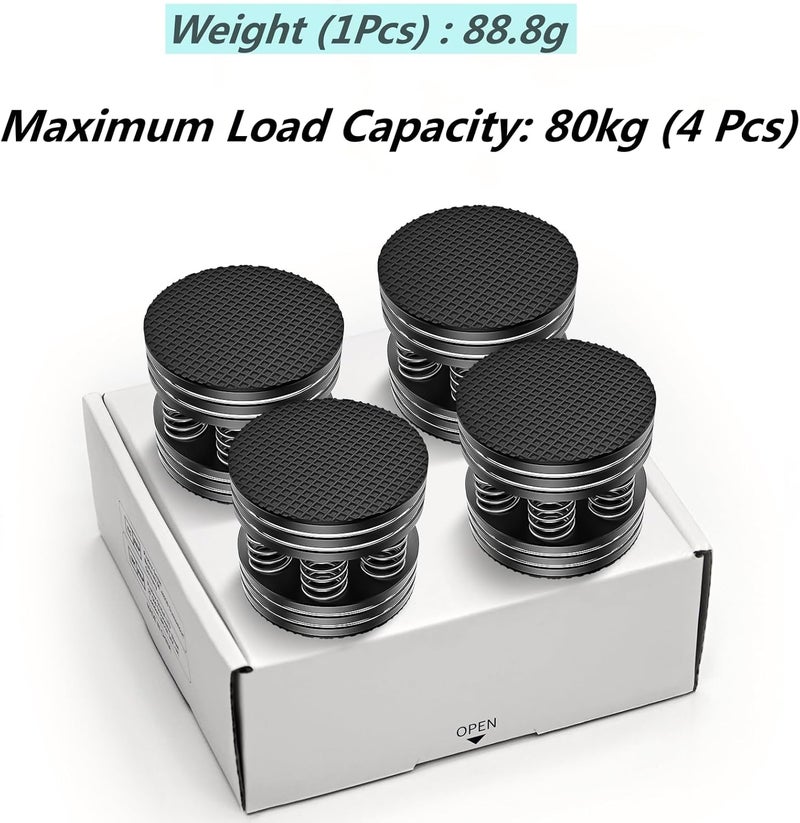 Tertullus Speaker Spikes 4PCS HiFi Spring Speaker Isolation Feet, Aluminum Non-Slip Shockproof Turntable Stand Feet for Audio,Speakers, Subwoofers, Home Theater, Turntable DAC Feet Pad (Black) - Image 4